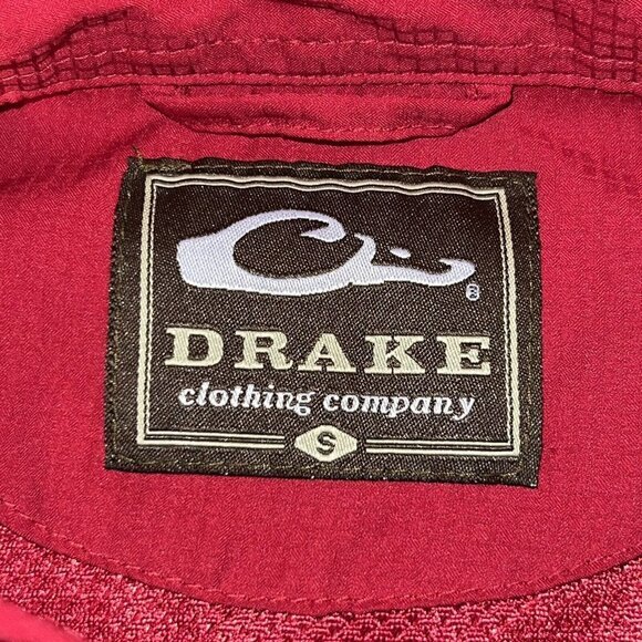 Drake Waterfowl Alabama Crimson Tide Shirt Small Red Vented Button Down Fishing - Picture 4 of 8